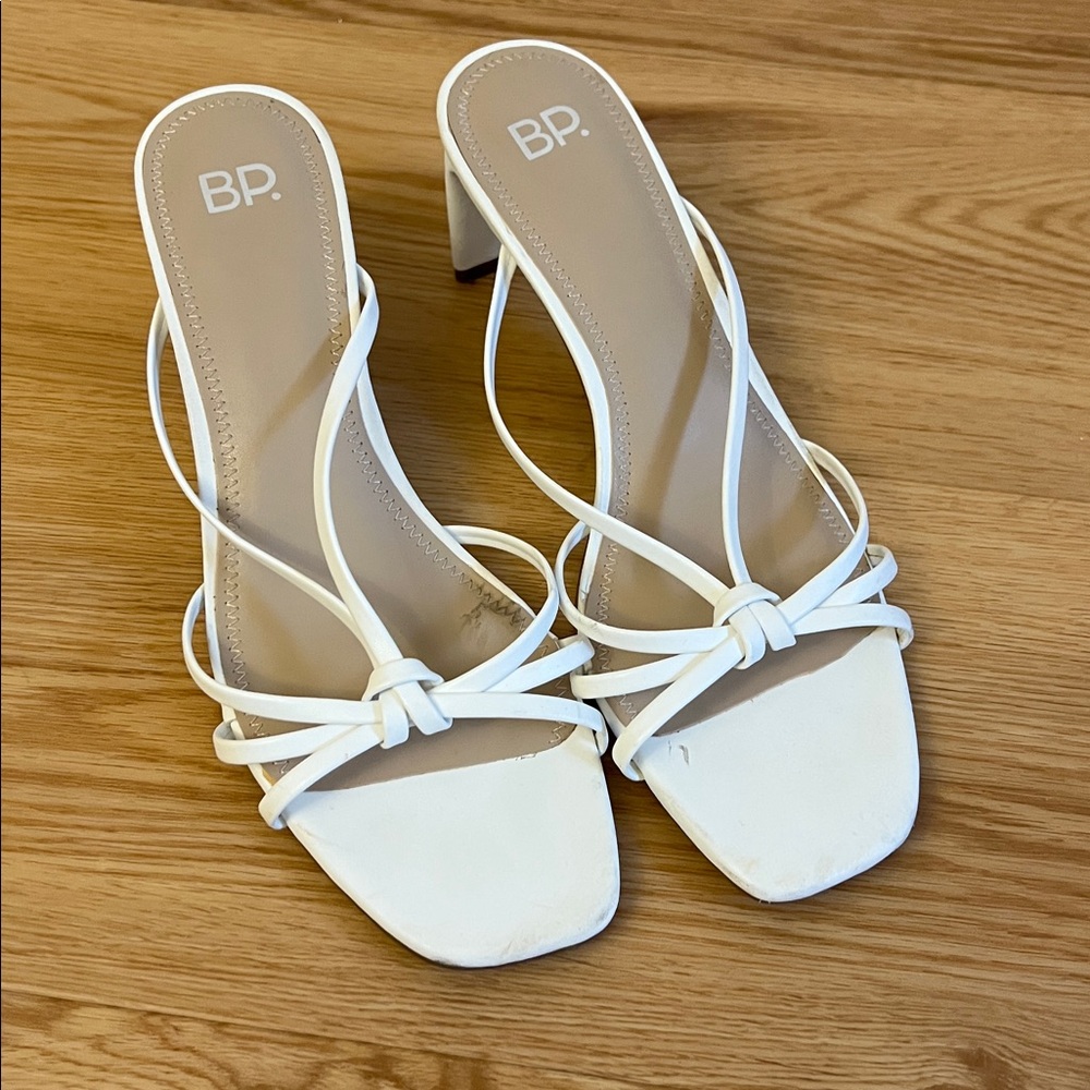 BP White Strappy Heels